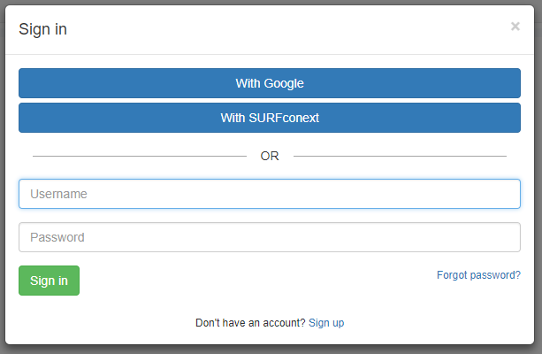 Single sign-on dialog Single sign-on dialog